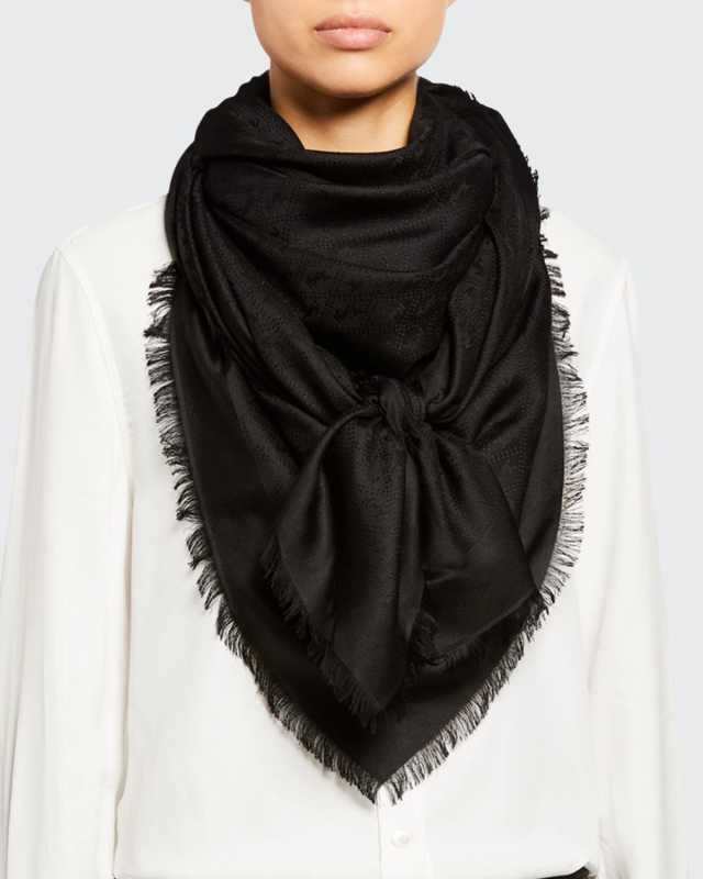 Cassandre Logo Fringe Scarf